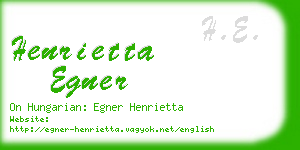 henrietta egner business card